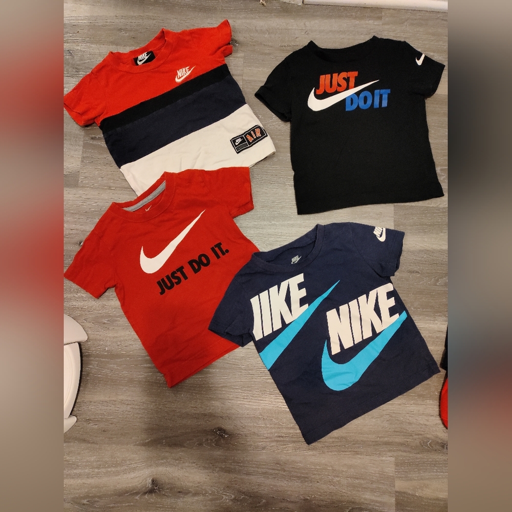 Bundle Of Nike Graphic T-Shirts Set - Black, Blue, Red. All Size 2T.